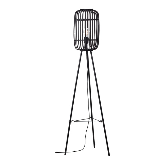 Gaia Collection Bamboo Floor Lamp in Black