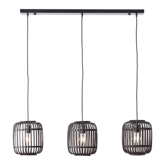 Gaia Collection Bamboo 3 Pendant Light in Black