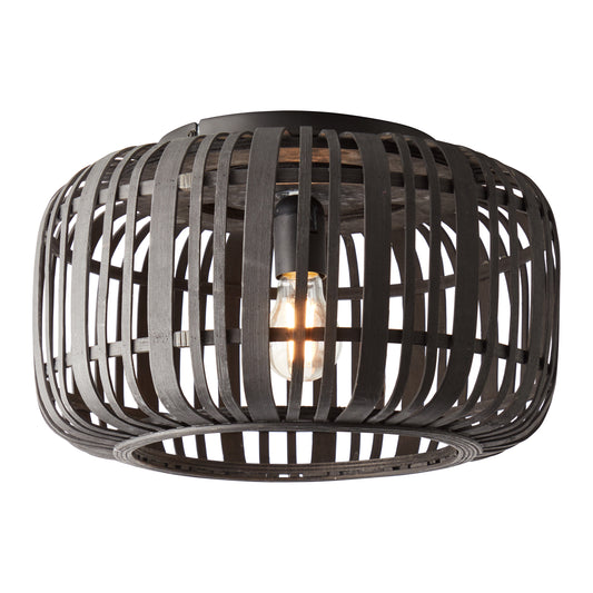 Gaia Collection Bamboo Ceiling Light in Black