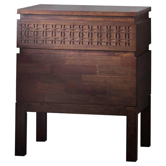 Gaia Collection Mango 2 Drawer Chest in Chocolate Mindi Brown