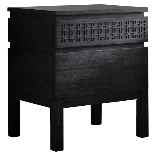 Gaia Collection Mango 2 Drawer Chest in Deep Mahogany Brown