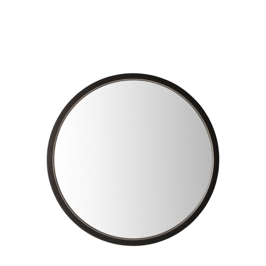 Gaia Collection Mango Round Mirror in Deep Mahogany Brown