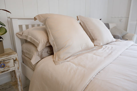 ethical bedding organic sheet bundle in pearl wheat