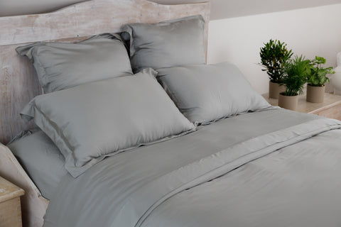 ethical bedding bed sheet set in grey