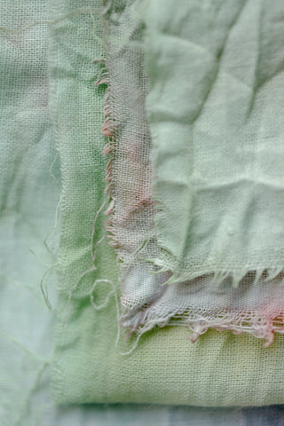 three layers of pastel threaded material