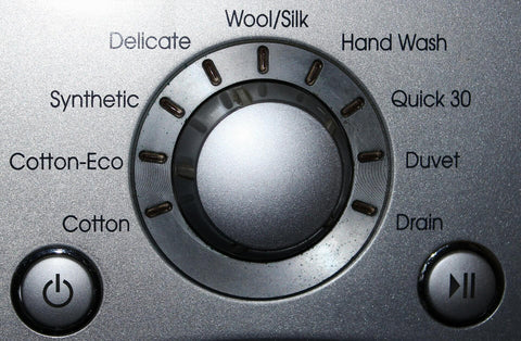 washing machine settings close up